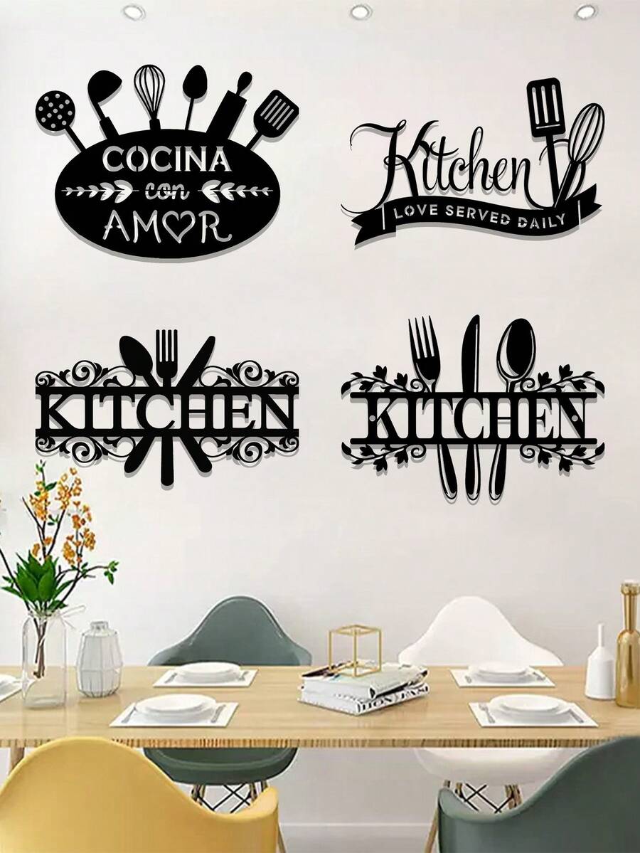 1 buc. Decorațiune murală metalică pentru bucătărie, semn decorativ pentru bucătărie cu design de ustensile de gătit, ușor de instalat, semn metalic, decor de perete pentru bucătărie și sufragerie, decor cameră, decor și accesorii pentru bucătărie, Halloween, Ziua Recunoștinței, decorațiune de Crăciun, cadou ideal de sărbători pentru familie și prieteni, decor de casă, decor de Halloween