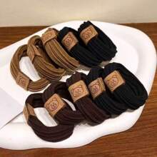 10pcs High Elasticity Hair Scrunchies For Women - Cute Bear Print Ponytail Holders, Durable Small Hair Ties Set, Snap-Free For Daily Styling & Thin Hair, Hair Elastics, Hair Rope, Fall