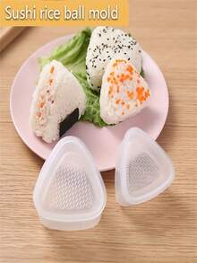 1/2 件寿司模具 - 创意饭团模具、便携式户外寿司便当盒、野餐午餐盒、厨房用具、厨房配件 - 白色 - 查看 7
