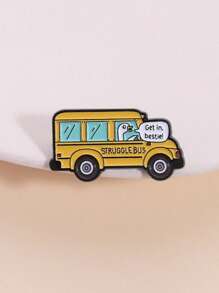 1 件装趣味卡通鹅巴士珐琅别针 乘坐巴士时可佩戴的语录胸针 背包 衣服 翻领徽章 首饰 送给朋友