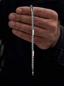 1pc Hip Hop Style Men's Dragon Bone Chain Bracelet, Fashionable Stainless Steel Daily Decoration
