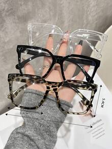 3 副女士豹纹休闲 PC（聚碳酸酯）透明眼镜套装，适合所有季节 - 彩色 - 查看 5
