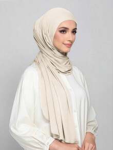 1 buah Hijab Instan Ikat, Terbuat dari Kain Lembut, Bernapas, dan Anti-Pilling, Cocok untuk Sepanjang Tahun dan Pemakaian Sehari-hari, Pantai, Liburan - 40 Aprikot - View 5