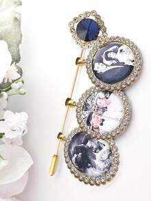 1件定制婚礼“蓝色之物”照片纪念吊坠，可系于新娘捧花上，作为婚礼或新娘送礼会的礼物，纪念挚爱之人，胸花，个性化婚礼新娘捧花吊坠 - 照片吊坠，定制新娘纪念吊坠，送给新娘的“蓝色之物”礼物，个性化捧花吊坠，女士发饰 - 彩色 - 查看 18