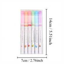 12 Highlighter & Flower-Shaped Contour Pens: Fine Lines & Curved Shapes - Ergonomic, Lightweight - Ideal For Note-Taking, Marking, Coloring & Daily Writing