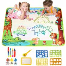 Alfombrilla mágica de dibujo con lápices mágicos reutilizables, tablero de dibujo juguete para niños, pintura Montessori para garabatear de 39X31 pulgadas (100x80 cm), vuelta al colegio