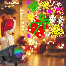 Proyector de luz LED navideña con alimentación USB: diseño giratorio para el hogar, sala de estar, dormitorio, fiesta y decoración de bodas. - Negro - Ver 2