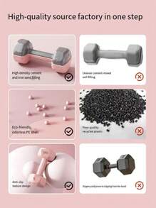 2 piezas/1 pieza Mancuerna mini para mujeres, esquema de color de dopamina. Adecuado para principiantes, equipo de fitness unisex para uso en el gimnasio/hogar. Diseño con revestimiento, entrenamiento de músculos del brazo, mancuerna pequeña para yoga