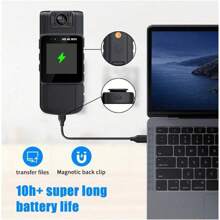 1 件 4K 高清机身相机、视频录制相机、即时相机、便携式可穿戴相机、液晶屏观看、夜视功能、可充电电池，适用于家庭、户外、骑行，是节日和生日的完美礼物。