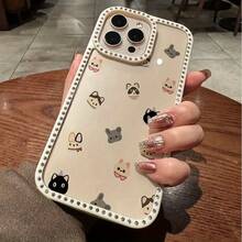 Funda para teléfono 1PC Teléfono Bling de Doble Cara, Parte Trasera Dura Suave a Prueba de Golpes, Multicapa, TPU + PC, Compatible con 16/15/14/13/12/11 Pro/Plus - Rosa - Ver 4