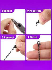 1/6/8 Rolls 3 Meters Long Chain Kit, Includes Jump Rings, Lobster Clasps And Open Rings, Suitable For Making Bracelets, Earrings And Necklaces. 2mm Wide Chain, Jewelry Making Supplies. 8 Colors Available - Multicolor - View 2