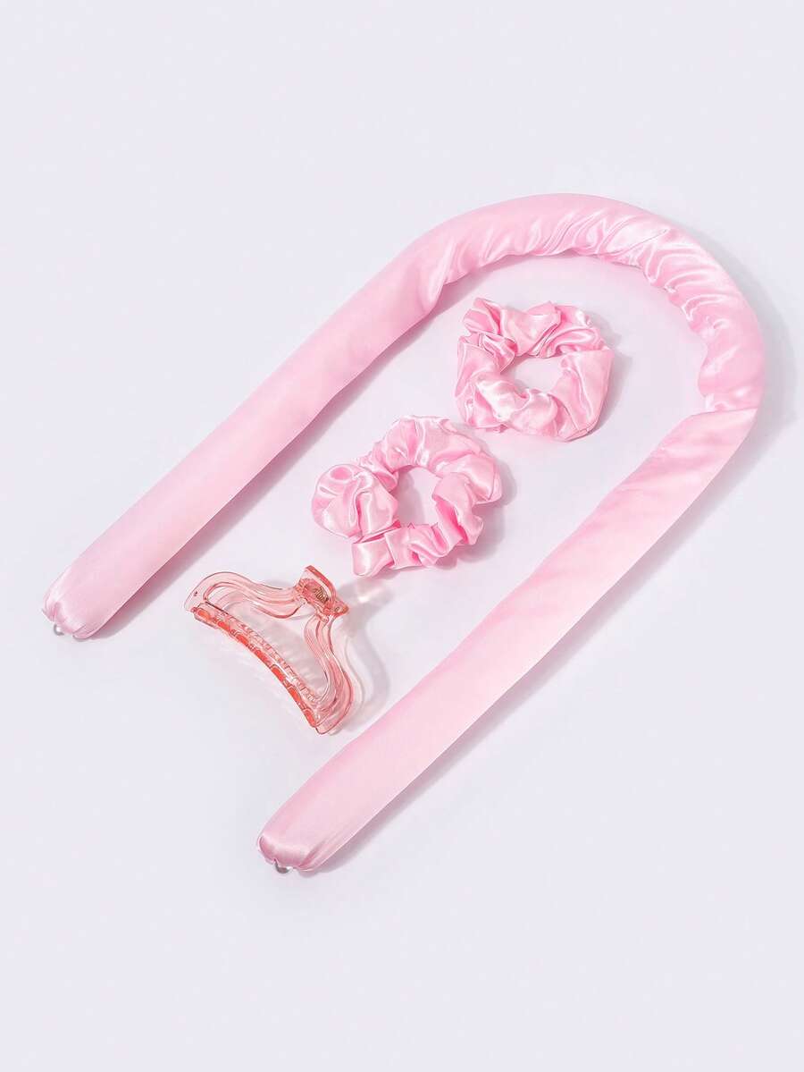Heatless Curling Set,Silk Curls Rod Headband,No Heat Rollers To Sleep In Overnight,Satin Hair Curlers For Long And Medium Hair(Pink) - Pink - View 1