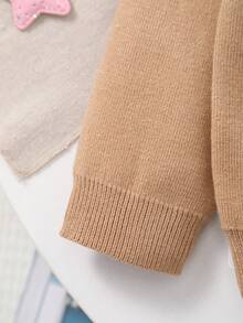 Chaqueta de punto bordada con flores para niña bebé