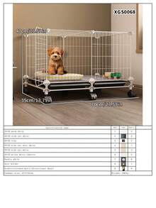 带厕所隔离的小型宠物笼，适用于室内小型犬/猫，适合泰迪、贵宾犬家庭使用