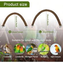 Rypet Parrot Natural Wood Stand Perch Swing U Shape Natural Parrot Perch U Shape Bird Chewing Stand Stick Bird Cage Accessories For Parakeet Conure Cockatiel Budgie Lovebirds  Parrots - 自然的 - 查看 2