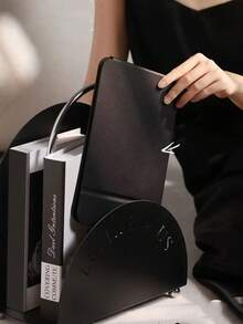 1 件简约浴室化妆镜，便携式桌面梳妆镜，适用于办公桌、家用、可调节独立式化妆镜，适用于卧室、宿舍、家居装饰、浴室配件 - 黑色 - 查看 9