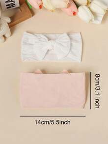 Set de 5 diademas de bebé con moño de nailon, suaves y cómodas - Multicolor - Ver 6