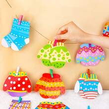 26/53pcs Children's Colorful Life Skills Matching Game - Mixed Color Educational Cognitive Toys, Paper Material, Suitable For Primary School And Kindergarten, Sock And Glove Pairing Game - Random Color Styles - Multicolor - View 9