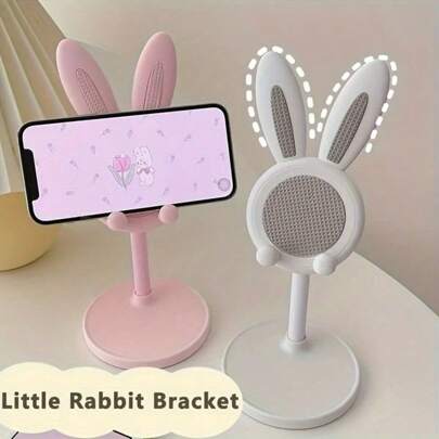 1Pcs Bunny-Shaped Phone Stand Lazy Person's Must-Have For Binge-Watching | Room Decor & Multi-Functional Holder | No More Neck Strain! Compatible With IPhone, Android Phone, Gift For Birthday, Family, Friends For Office, Dorm And Home Use Phone Holder Phone Stand For Bed