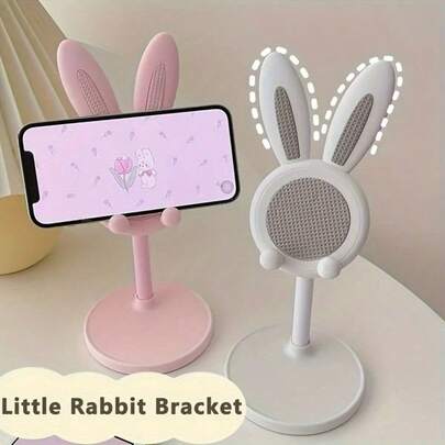 1Pcs Bunny-Shaped Phone Stand Lazy Person's Must-Have For Binge-Watching | Room Decor & Multi-Functional Holder | No More Neck Strain! Compatible With IPhone, Android Phone, Gift For Birthday, Family, Friends For Office, Dorm And Home Use Phone Holder Phone Stand For Bed