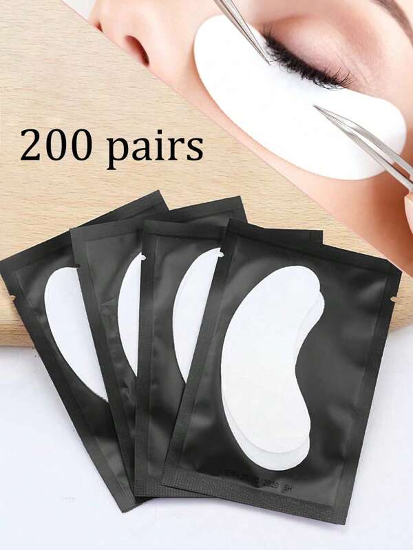 Waloshow 200 pares de parches en forma de nube para extensiones de pestañas, parches para los ojos no peluzadores para extensiones de pestañas, herramientas para extensiones de pestañas, herramienta protectora de aislamiento para extensiones de pestañas