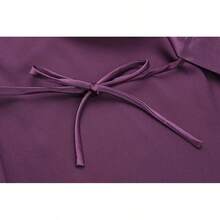 iFigure Batas cortas de satén para mujer, talla, batas de - Morado - Ver 10