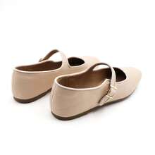 Mary Jane Flat Shoes Round Toe Ballet Flats For Women Dressy Fabric Business Flats Comfortable Classic Strap Flats For Office JUJU-1 - khỏa thân - Xem 7