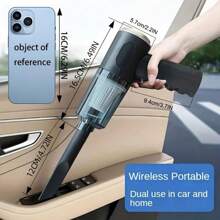 1pc Mini Powerful Wireless Car Vacuum Cleaner, Multifunctional Vacuum & Blower For Home Cleaning, Suitable For Cleaning Furniture, Keyboard, Dry & Wet Use, Vacuum Cleaner Accessories, Cleaning Supplies, Small Appliances