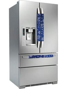 3PCS Refrigerator Door Handle Covers Kitchen Decor Keep Appliance Clean Anti-Static Stains Fridge Dishwashers Velvet (Black) - In bạc xanh - Xem 2