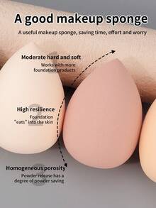 4pcs/Set Makeup Sponge Applicator, Non-Latex Drifting Bottle Powder Puff, Dry & Wet Dual-Use Makeup Sponge - Multicolor - View 3