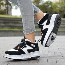 男士时尚百搭新款厚底溜冰鞋 - 黑色 - 查看 5