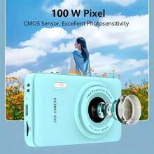 W&O 2025 New 1080P FHD Digital Camera With 32GB Card, Compact Small Cheap Cameras, Rechargeable Photography Camera, 48MP Auto Focus Camera, Puzzle Game,Very Suitable For Entry-Level Novice Photography And Video Recording Enthusiasts. Budget-Friendly Holiday Gift (Thanksgiving, Christmas, Halloween) - 藍色 - 查看 2