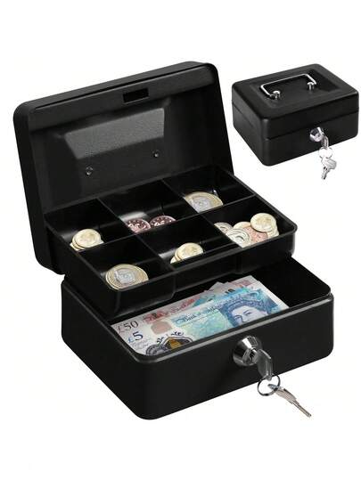 Wooden Budget Savings Box With Digital Display - Decorative Piggy Bank And Home Finance Planner, For Storing Cash/Coins
