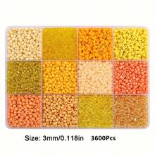 12色3600颗玻璃珠首饰制作套装，DIY友谊手链、项链、钥匙扣工艺品材料