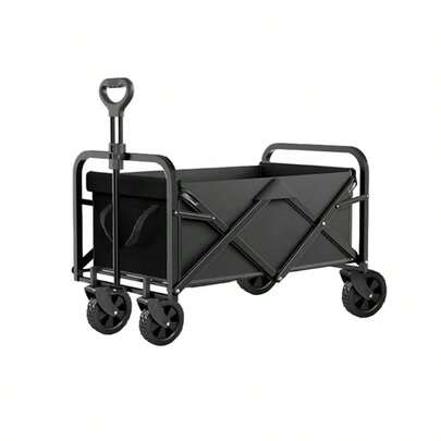 Cărucior pliabil multifuncțional cu capacitate mare, 1 bucată, cu roți pentru toate tipurile de teren, pentru camping, cumpărături alimentare, călătorii, grădinărit, cumpărături, plajă, gazon, sport, picnic, transport alimente, pescuit