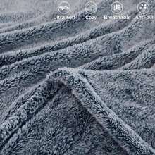 Exclusivo Mezcla Plush Fuzzy Fleece Throw Blanket Extra Large, Super Soft, Fluffy And Warm Blankets For Couch, Bed, All Season Use (50x70 Inches, Pink) - Azul marino mixto - Ver 6