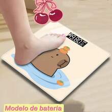 Báscula de capibara a batería, diseño de dibujos animados lindo, adecuada para uso familiar. - Multicolor - Ver 2