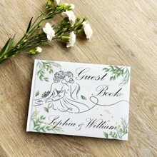 Personalisiertes weißes, grünes, rosa Hochzeitsgästebuch, individuelles Gästebuch, Verlobungsempfangs-Unterschriftenbuch, Hochzeitsjahrestags-Buch, Bridal-Shower-Geschenk, multifunktional, ornamental, wiederverwendbar, exquisit, stilvolle, hochwertige, farbige, moderne, individuelle, einzigartige, ideale Geschenke für ihn, ideale Geschenke für sie, Freund, Vater, Freundin, Mutter, Familie, Freunde, Teeraum, Zuhause, Garten, Büro, für Jahrestage, für Valentinstag, für Muttertag, für Geburtstage, für Vatertag, für Abschluss, für Hochzeiten, für Einweihung