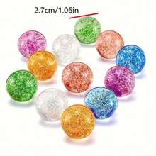12pcs Sparkly Bouncing Ball Set, Plastic Cat And Dog Toy, Pet Entertainment Balls, Assorted Colors, With No Battery Needed, For Small Breeds, Party Favors, Birthday Gifts, School Prizes