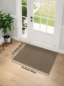 1件灰色/卡其色条纹几何复古编织门垫，室内外通用，易于清洁，适用于露台、室内、室外、走廊、花园装饰，加厚绒面材质，也可用于浴室、厨房等场所。 - 卡其色 - 查看 12