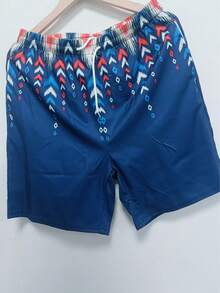 Men's 3D Hawaiian Print Summer Beach Shorts - Multicolor - View 1