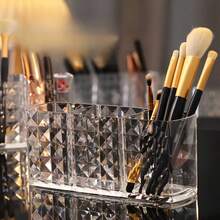 1个亚克力化妆刷收纳盒，3格化妆品收纳盒，宿舍卧室笔筒，开学必备