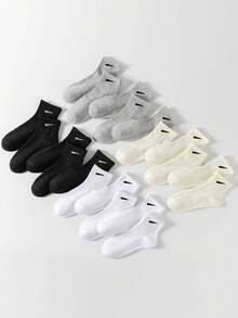 5/10/20 pares de calcetines cortos transpirables con estilo deportivo para mujer - Multicolor - Ver 3