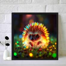 1 件 5D 钻石画套件，带发光刺猬图案，花卉艺术礼物 DIY 钻石画十字绣马赛克手工艺术礼物家居装饰画（11.8 英寸 * 11.8 英寸和 15.7 英寸 * 15.7 英寸）