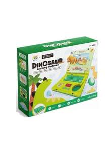 Laptop Dinossauro De Brinquedo Laptop Infantil Musical com Luz e Figurinha para Personalizar - Verde Menta - Visão 5