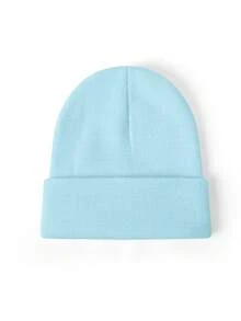 Herbst/Winter einfarbige gestrickte Beanie Mütze, warme Große Größen einfarbige weiche Skimütze, vielseitig & Herbstoutfit - 086 - Übersicht 29