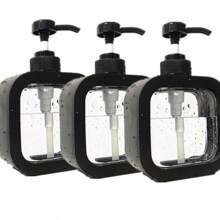 Transparent Dish Soap Dispenser, Bathroom Liquid Soap Dispenser - With Anti-Rust Pump, Suitable For Kitchen Sink, Bathroom, Black/Decorative Frame Transparent Square Soap Dispenser Refillable (Dishcloth, Cleaning Brush Random Delivery)