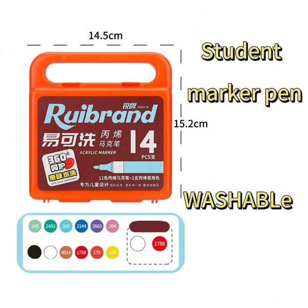 [Waschbar] Acrylstifte für Kinder, Grundschüler, weiche Spitze, geeignet für DIY, Aquarellmalerei, Graffiti, flüssiger Geradestil, für Schulbedarf, Schulanfang