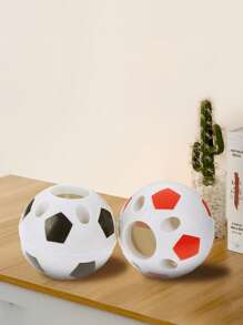 1 pièce Porte-crayon et porte-brosse à dents de forme de football. Présentoir de bureau pour la décoration de la maison. Cadeau pour les étudiants, rentrée scolaire
