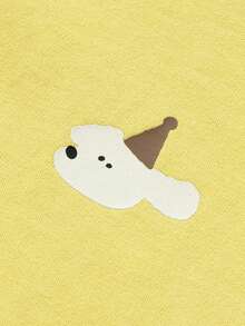 mini bala Baby Boy Contrast Raglan Sleeve Cartoon Print Top - Honey Yellow - View 10